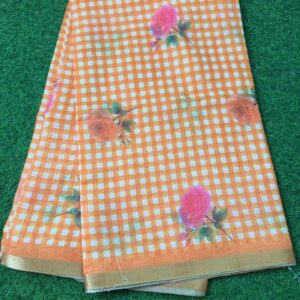 120-Checked Lenin Saree