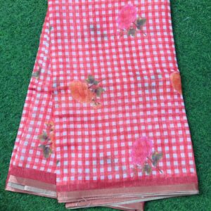 120-Checked  Lenin Saree