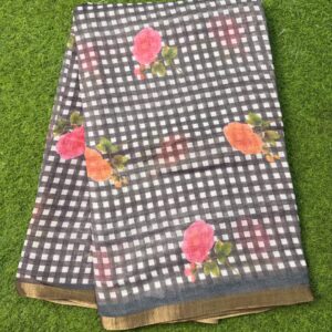 120-Checked Lenin Saree