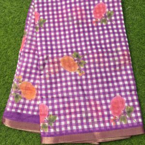 120-Checked Lenin Saree