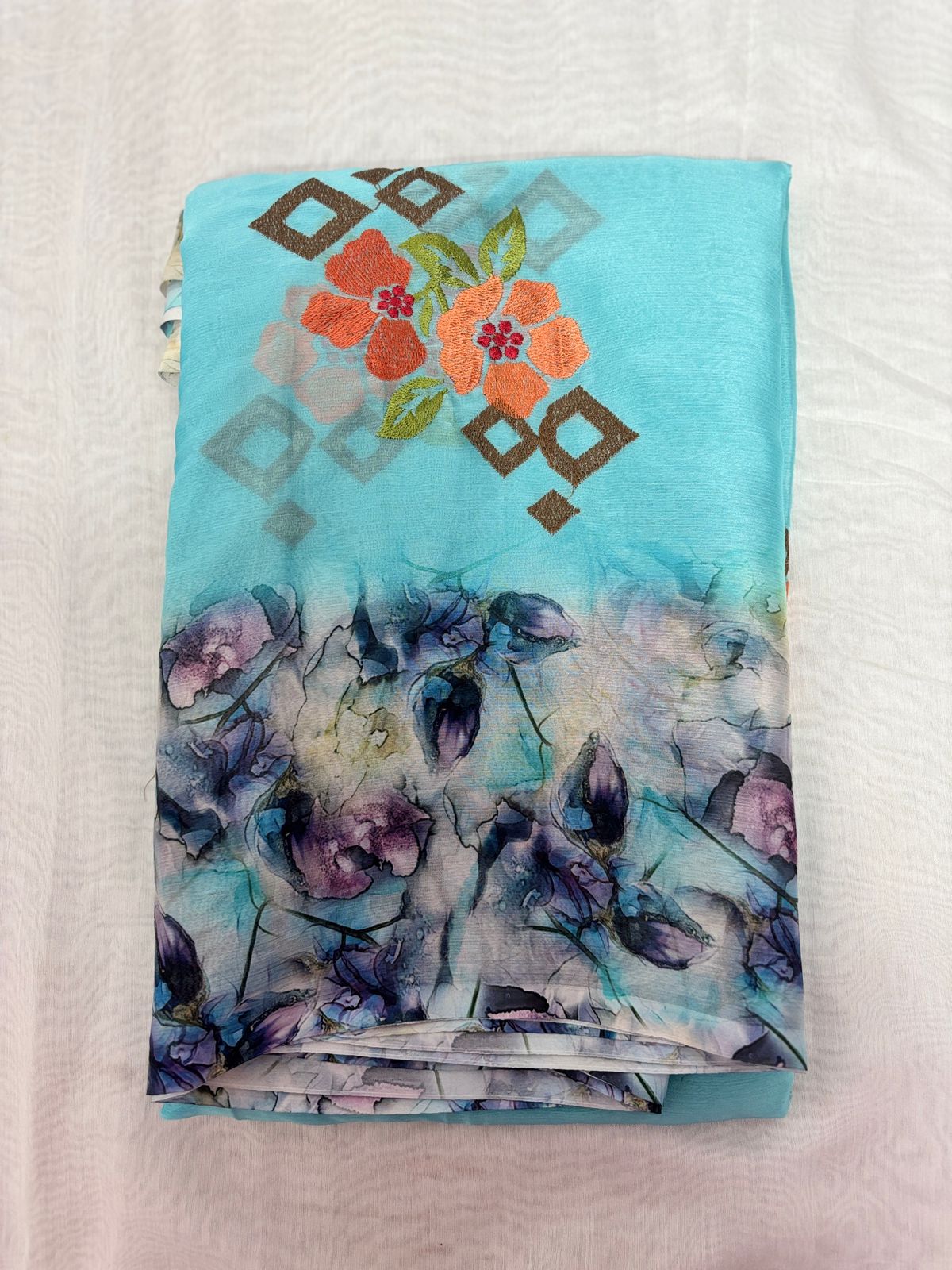 Chiffon Pachi Work