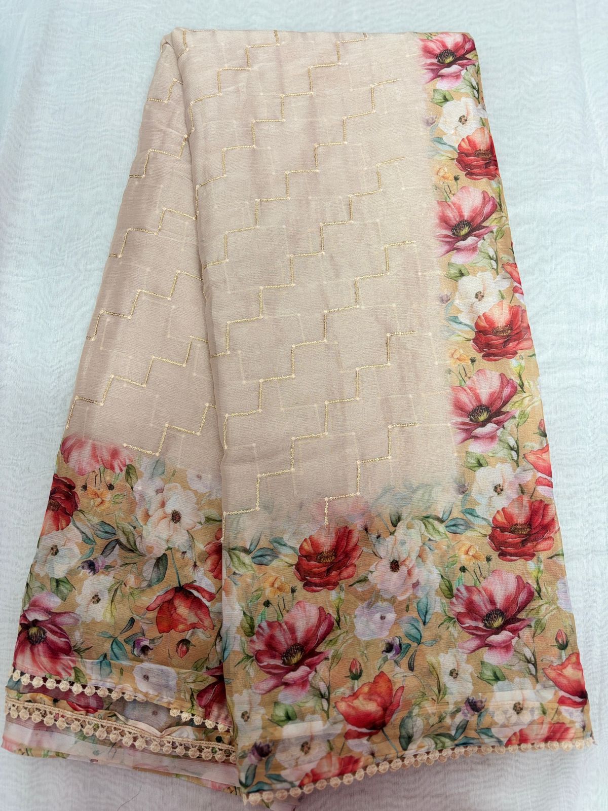 Chiffon Pachi Work