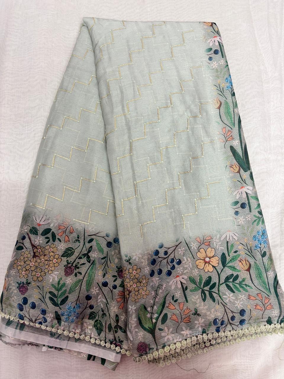 Chiffon Pachi Work