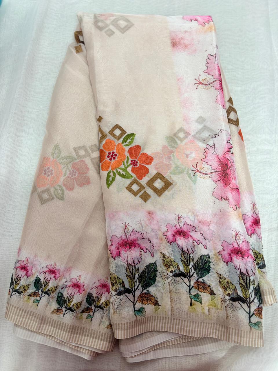 Chiffon Pachi Work