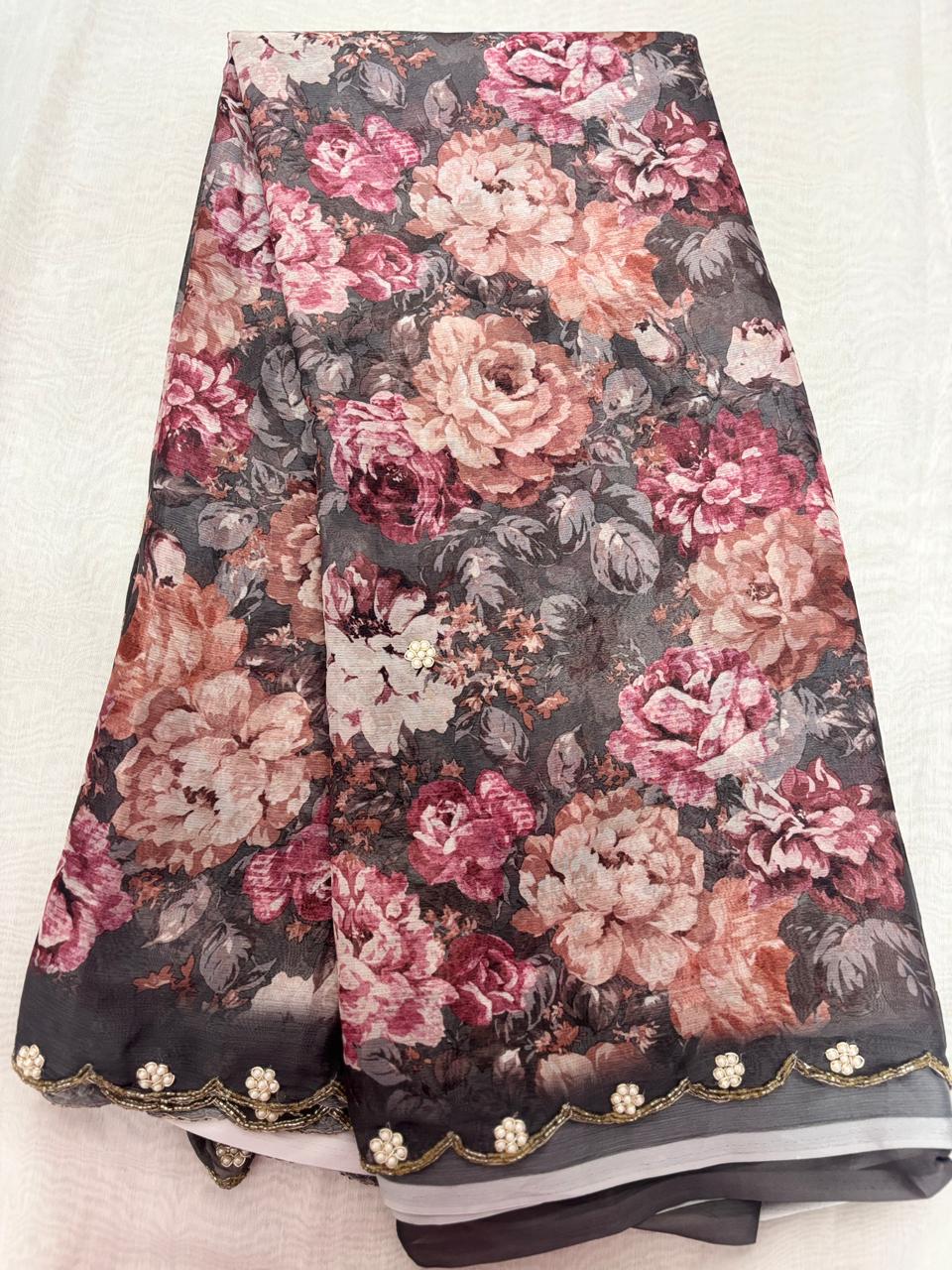 Chiffon Pachi Work