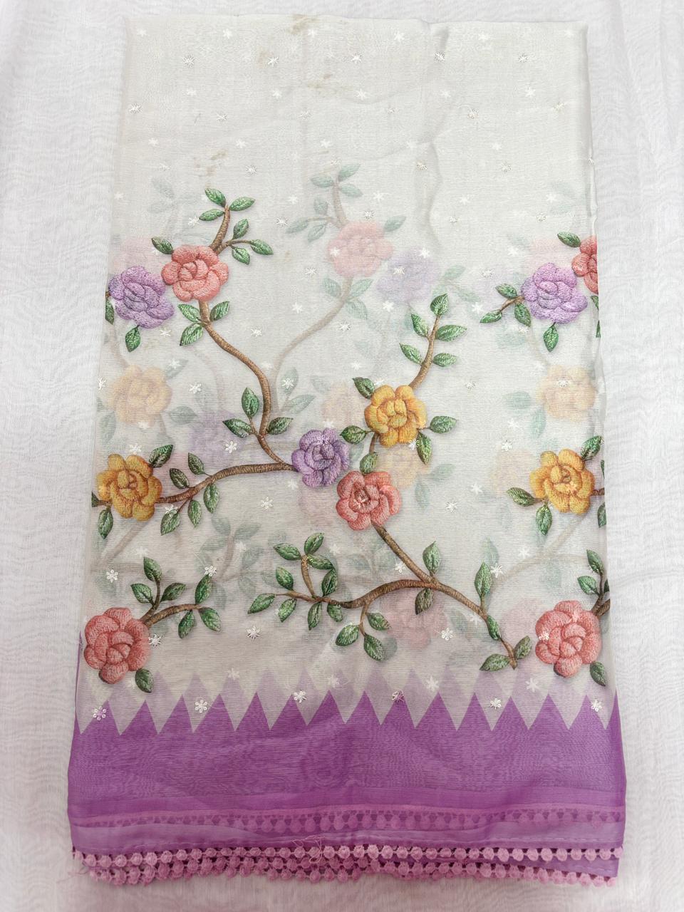 Chiffon Pachi Work