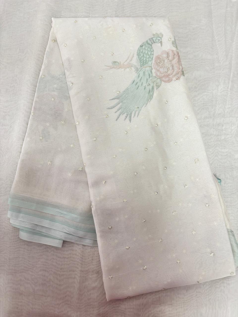 Chiffon Pachi Work