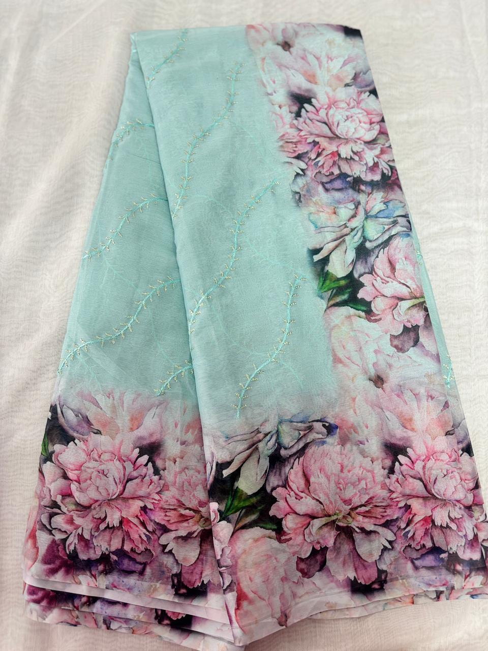 Chiffon Pachi Work