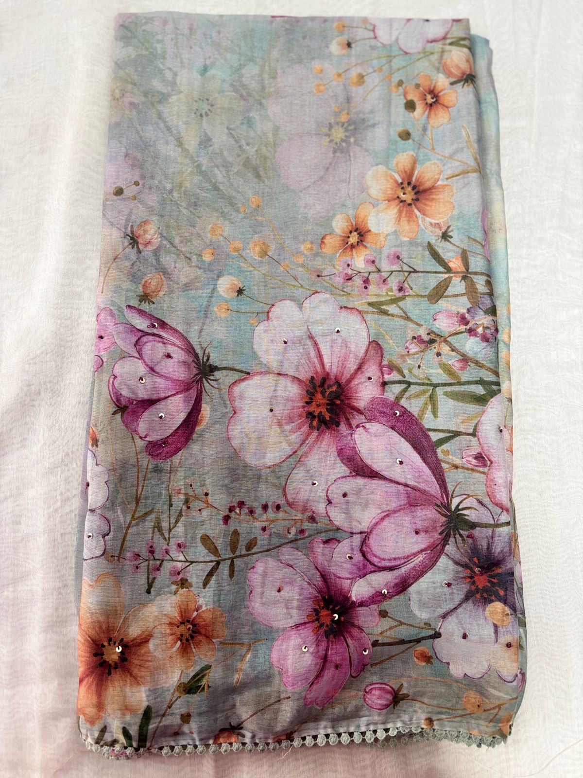 Chiffon Pachi Work